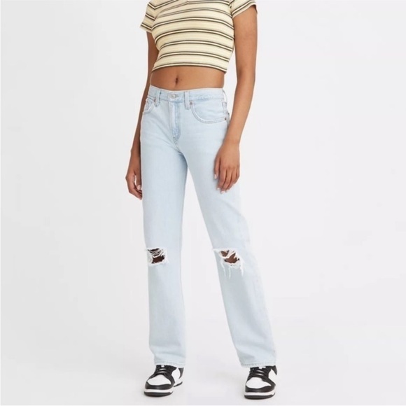 Levi's Denim - Levi’s Low Pro Straight Light Wash Distressed Jeans